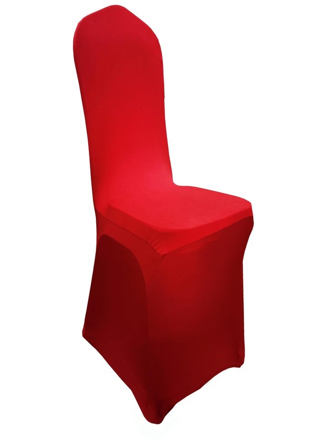 iEventStar غطاء كرسي طعام من البوليستر المطاطي من iEventStar، مناسب لحفلات الزفاف والمآدب وغرف الطعام (أحمر) - Image 1